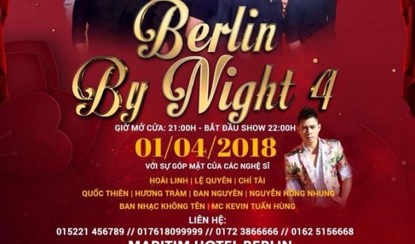 THƯ MỜI: DỰ ĐẠI NHẠC HỘI “BERLIN BY NIGHT 4” TẠI MARITIM HOTEL (Đêm 1.4.2018)