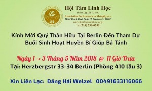 THƯ MỜI THAM DỰ CT "TÂM LINH HUYỀN BÍ" CỦA HỘI TÂM LINH HỌC ĐẾN TỪ CALIFORNIA