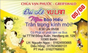 THƯ MỜI: ĐĂNG KÝ XE BUS VỀ DỰ ĐẠI LỄ VU LAN TẠI CHÙA VẠN PHƯỚC CHLB ĐỨC