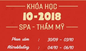 LỊCH HỌC THÁNG 10/2018 TẠI ĐỒNG XUÂN SPA