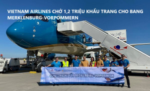 VIETNAM AIRLINES CHỞ 1,2 TRIỆU KHẨU TRANG CHO BANG MERKLENBURG-VORPOMMERN