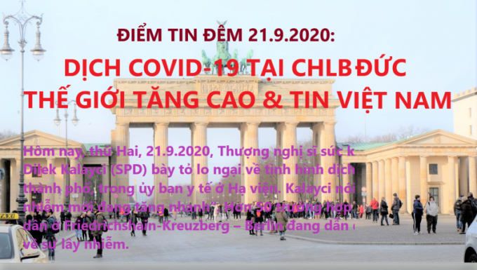 ĐIỂM TIN ĐÊM 21.9.2020: DỊCH COVID-19 TẠI CHLB ĐỨC, THẾ GIỚI TĂNG CAO & TIN VIỆT NAM