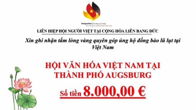 Hội Văn Hóa Việt Nam cùng cộng đồng người Việt tại thành phố Augsburg chung tay cùng LHHNV CHLB Đức hướng về quê hương