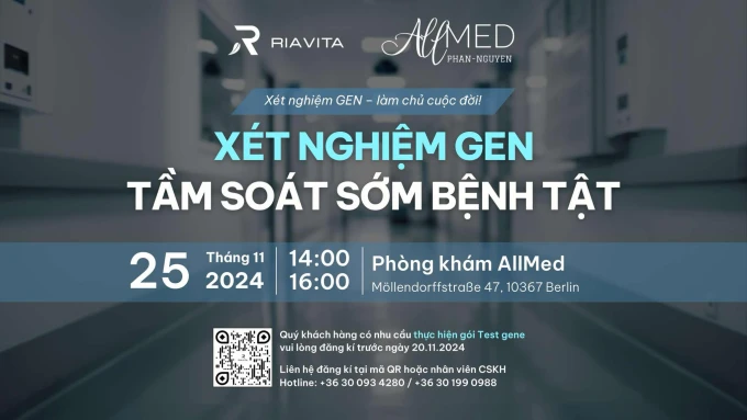 THƯ MỜI: Khám - Xét nghiệm Gen - Tầm soát sớm bệnh tật tại Berlin của CT Riavita