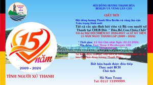 THƯ MỜI: DỰ DỰ ĐẠI HỘI VÀ LỄ KỶ NIỆM 15 NĂM THÀNH LẬP HỘI ĐH THANH HÓA