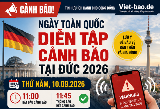 THÔNG BÁO KHẨN: NGÀY TOÀN QUỐC DIỄN TẬP HỆ THỐNG CẢNH BÁO TẠI ĐỨC – 10.09.2026