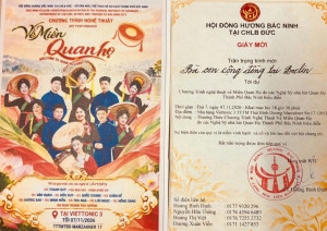 THƯ MỜI DỰ ĐÊM NGHỆ THUẬT “VỀ MIỀN QUAN HỌ” TẠI BERLIN